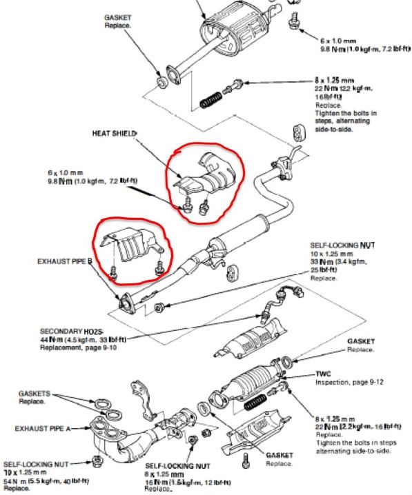 2003 Honda accord exhaust heat shield #5