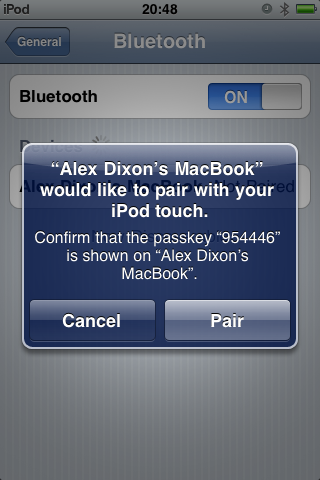 Bluetooth on 2G iPod Touches