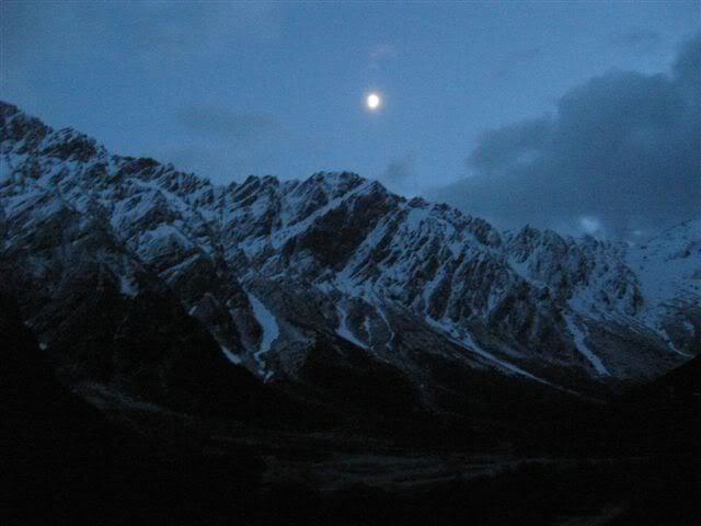 The moon above the Forbes Mountains