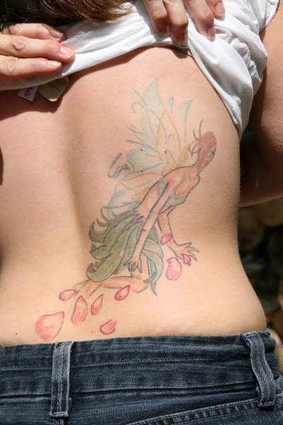 Fairy Tattoo Design in The Back Body