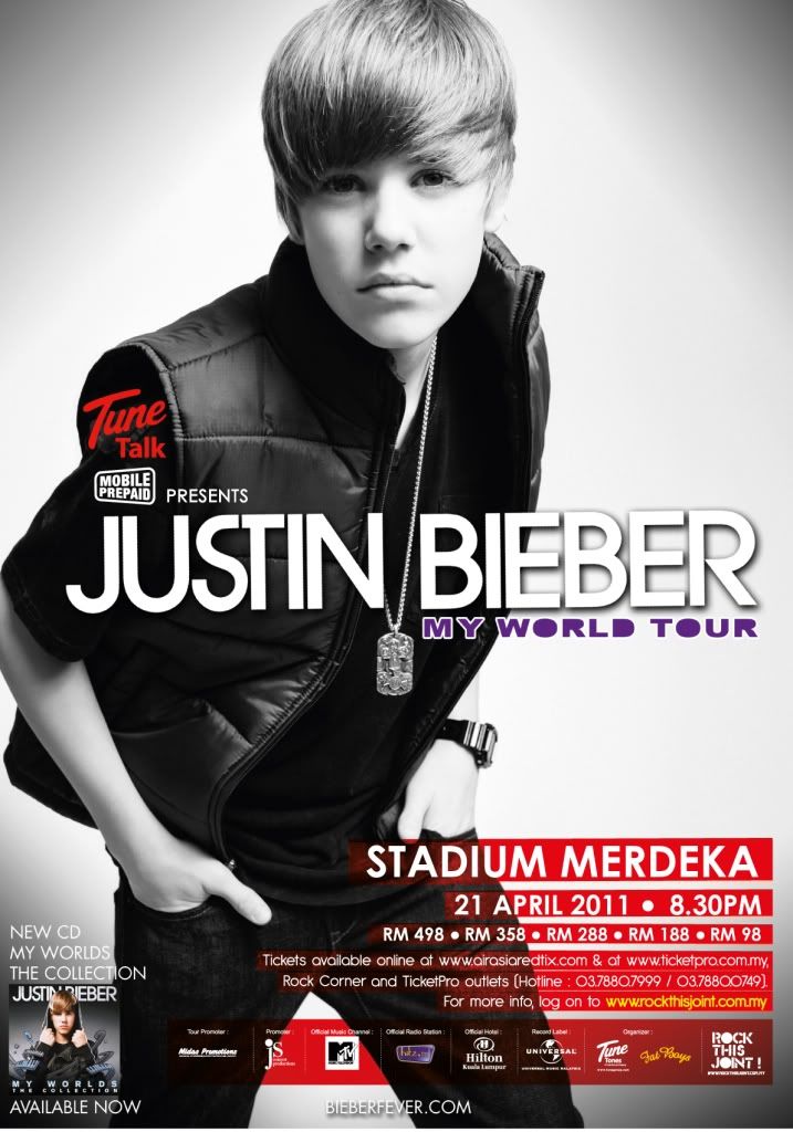 justin bieber live in kuala lumpur 2011. Tickets for Justin Bieber My