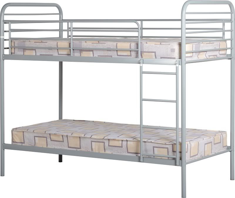 bunk bed with cot underneath