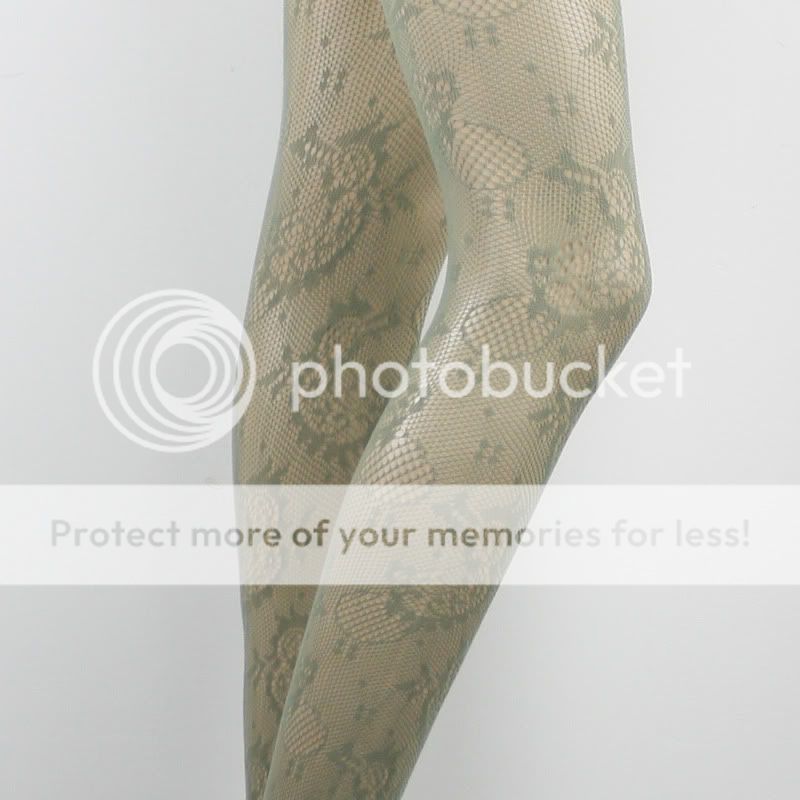 MINT GREEN FLORAL TIGHTS PANTYHOSE (PT8000)  